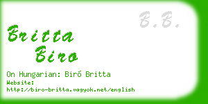 britta biro business card